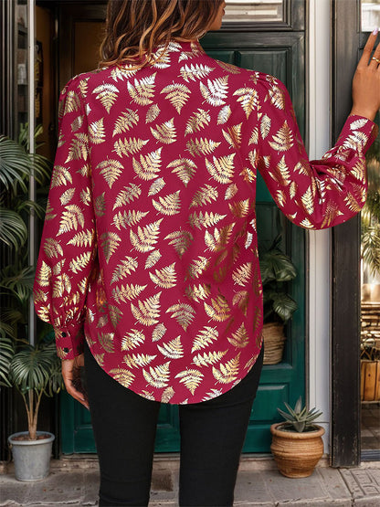 Elegant Plant Print Shirt | Tajstylo