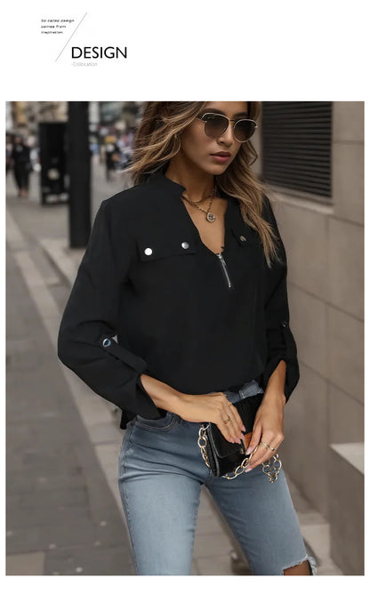 Autumn Long Sleeve Pullover Shirt | Tajstylo