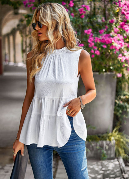 Sleeveless Round Neck Top | Tajstylo