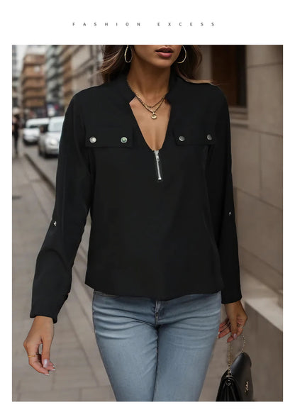 Autumn Long Sleeve Pullover Shirt | Tajstylo