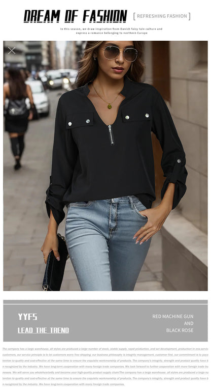 Autumn Long Sleeve Pullover Shirt | Tajstylo