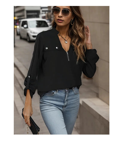 Autumn Long Sleeve Pullover Shirt | Tajstylo