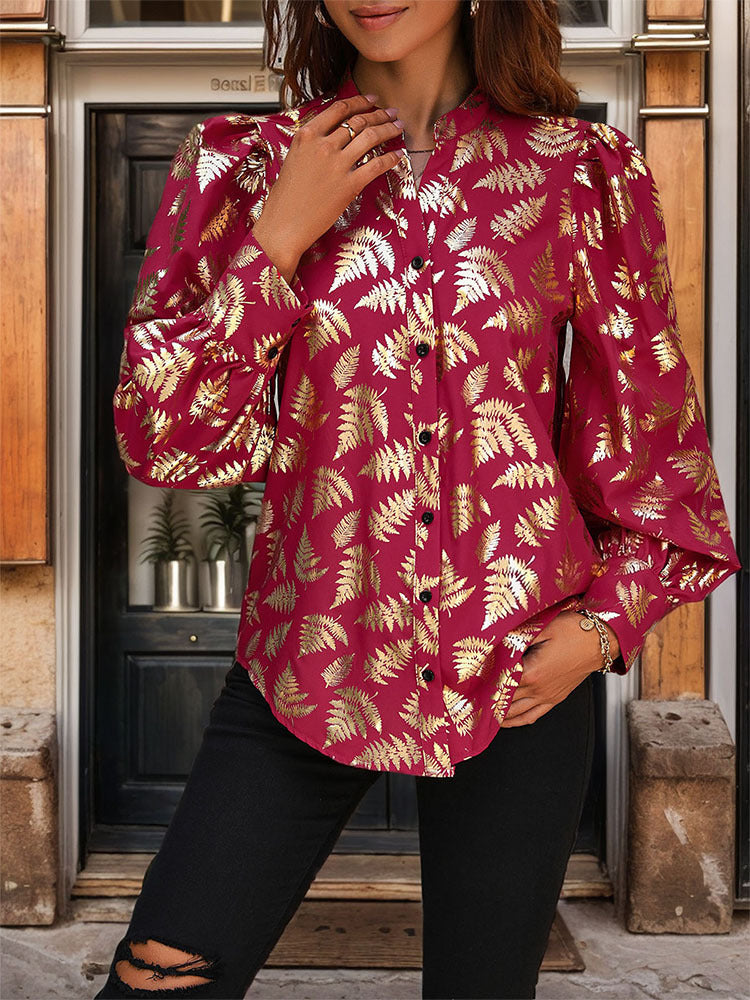 Elegant Plant Print Shirt | Tajstylo