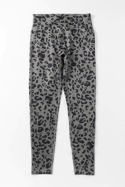 Woman wearing Classic Leopard Print Active Leggings in an urban setting