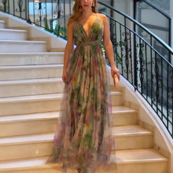 Printed camisole dress big swing dress for women alternate