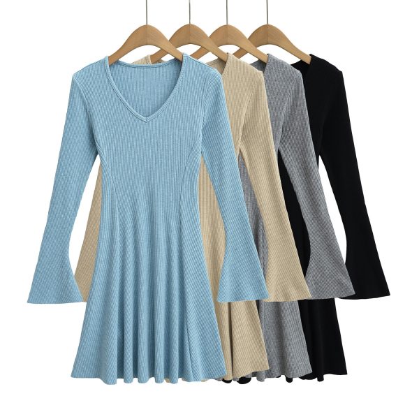 V-neck Knitted Dress