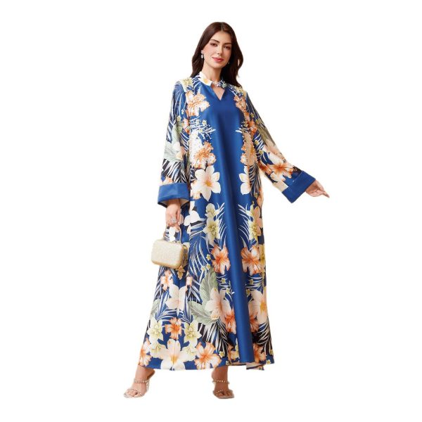 Printed long sleeved dress