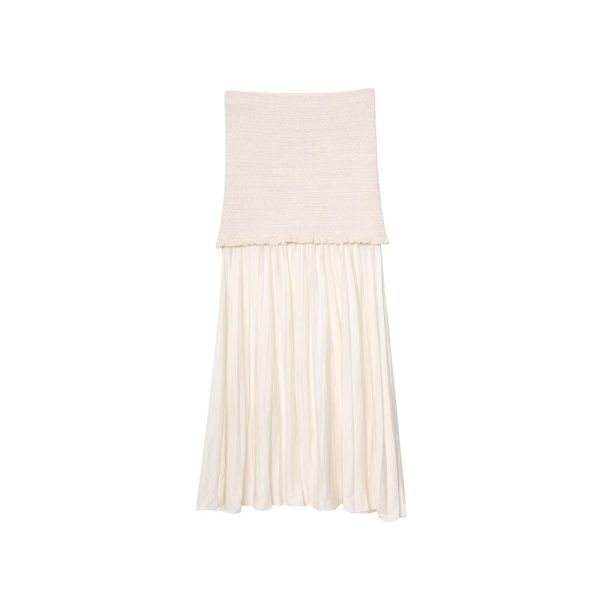 Sleeveless patchwork knit strapless dress alternate