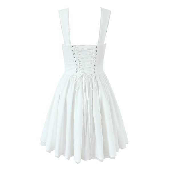 Lace lace strapless lace up dress alternate