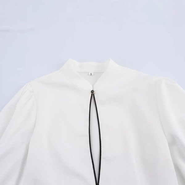 Lace up white slim fit dress alternate